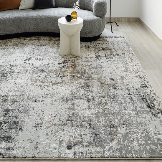 Modern Grey Distressed Carpet