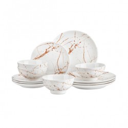 Ceramic Dinnerware Set Elegant Design Versatile Home Restaurant 12 Pieces White 12pcs